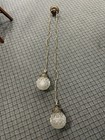 Vintage 1970s Double Globe Swag Lamp Light Fixture     Mid-century Lighting Chunk