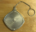 Art Deco Nickel Dance Powder Compact Vintage Antique Makeup Case 1930 s