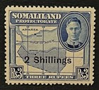 Travelstamps  1942 Somaliland Stamps Sc  124 Sg 113  - 2sh On 3 Rupees Kgvi Mogh