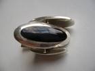 Sterling Silver Genuine Black Onyx Oval Stone Cufflinks New Cuff Links