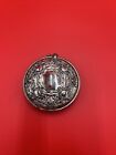 Vintage Silver Plate Repousse Floral Purse Compact Double No Mirrors
