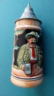 Vintage Beer Stein West German With Pewter Lid 7 25   