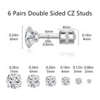 Titanium Surgical Stainless Steel Cubic Zirconia Stud Earrings For Women Men    