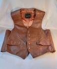 Vintage Jcpenney Leather Vest 60s 70s Motorcycle Hippie Woodstock Era Broken In