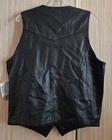 Cripple Creek Men   s Leather Vest Size Medium Black Western Rockabilly Biker Nwt