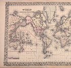 1873 World Map - Original United States Europe Africa Large 18x14 Mitchell Atlas