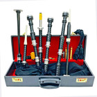 Great Highland Scottish Bagpipes Silver Mounts Black Velvet Cover With Hard Case