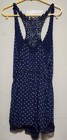 Nwt Abercrombie Kids Girl s Junior s Blue Sleeveless Romper Polka Dots - Size Xl