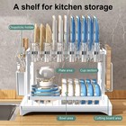 2 Tier Kitchen Sink Dish Drainer Rack With Drip Tray Cutlery Holder Plate Rack