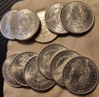 Morgan Silver Dollars 1878-1921 - Lot Of 4 Uncirculated Au bu Mixed Dates