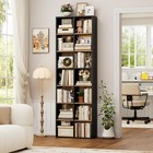 71   Tall Bookshelf With 14 Cubes  7 Tier Double Wide Wood Bookshelf With 6 A   