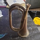 Pocket Bugle Bb Brass With Mouthpiece   Chain  Gold Brass  Antique Finish