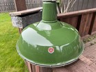 Vintage 1940s Appleton 18  Porcelain Industrial Green Barn Gas Station Light