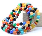 6mm Tibetan Buddhist 108 Multicolor Agate Prayer Lama Amulet Necklace   Bracelet