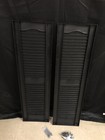 Mid America Open Louver Vinyl Shutters 43x  12in  Wide  1 Pair  Black
