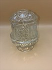 Vintage Indiana Glass Clear Fairy Light Lamp Stars And Bars 6 5    X 4 3 4   