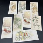 Vintage Embossed Christmas Greeting Cards Lot 8 Mid Century Ephemera Unused