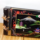 Vintage 1950s Black Lacquered Hand Painted Musical Photo Album Scrapbook Japan