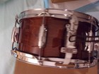 Gretsch 14  X 6  Maple Snare Drum Walnut Glaze  Logo Batter   Reso Drum Heads