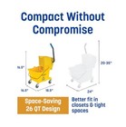 Commercial Mop Bucket 26 Qt Side Press Wringer Yellow Polypropylene Swivel