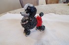 Black French Poodle Christmas Dog Ornament Fancy Jewels Glitter Red Tutu