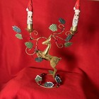 Vintage Christmas Decoration Santa Candles Deer Candle Holder