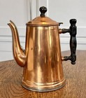 Vintage Copper Coffee Pot With Wood Handle