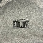 Bon Jovi Fleece Jacket Xl Gray Full Zip Embroidered Heart Cross Wings Tour Band