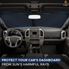 Truck Windshield Sun Shade With Storage Pouch   Reflective 240t Material Sun