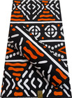 African Super Quality Wax Prints Sell By 6 Yards -white-orange-black