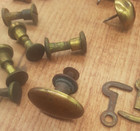 Vintage Brass Cabinet Knob Drawer Pull  Screws Mixed Hardware Tack Saw  Knob Diy