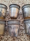 6 Antique Victorian Dutch Silver Shots Cups Victorian Scene 3d Figural Engraved 