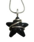 Black Onyx Star Cauldron Wrapped Pendant  Witchy Jewelry  Sterling Silver  11