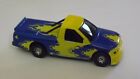 Racing Champions Blue   Yellow Pickup Truck  flaming Induction  1 64 Scale