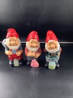 Lot Of 3 Vintage Garden Gnomes 8 5 Inch Ceramic Pixie Elf Yard Art Decor