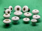 Lot 13 Antique White Ceramic Drawer Pulls Cabinet Knobs Assorted Lot Sizes