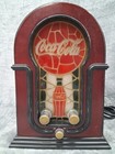     vintage 2001 Coca-cola  Am Fm Radio Stained Glass Jukebox Look Sounds Great     