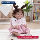 Smiling Reborn Baby Doll 22-inch Realistic Vinyl Newborn With Hand-rooted Hair