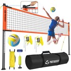 Professional Volleyball Net Set Heavy Duty Portable With Poles Ball Pump Outdoor