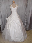 Halter Neck Wedding Dresses Ruched Waist Lace Beaded Applique A Line Bridal Gown