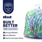 Plasticplace 55-60 Gallon High Density Trash Bags  Clear  12 Microns  200 Count