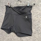 Rebel Athletic Shorts Youth Large Gray Stretch Knit Cheer Dance Activewear