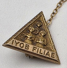 Job   s Daughters Pin 10k Gold Top No 4 Guard Chain H w  Peters Co Vintage