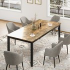 79  Industrial Dining Table For 6-8 People Wooden Rectangle Dinner Kitchen Table