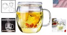 Glass Tea Cup With Infuser And Lid  17 Oz Clear Loose Leaf Tea Infuser Mug