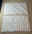 Pottery Barn Padded Pillow Shams Set 2 King Cotton White Linen Blend