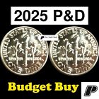  2 Coins  2025 P d Roosevelt Dimes From Fed Rolls Low Budget Buy 2nds    Presale