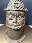 15  Mid-20th Century Benin Bronze Head Of An Oba     Nigerian Tribal Art