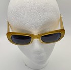 Vintage Mid Century Modern Sunglasses Gold Tone Hand Polished Frame