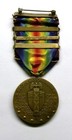 Vintage Ww I Victory Medal With Also 3 Battle Bars Somme  Offensive  Ypres-lys